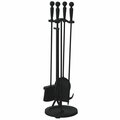 Blueprints 5 Piece Brushed Black Finish Fire Set with Double Rods BL2674759